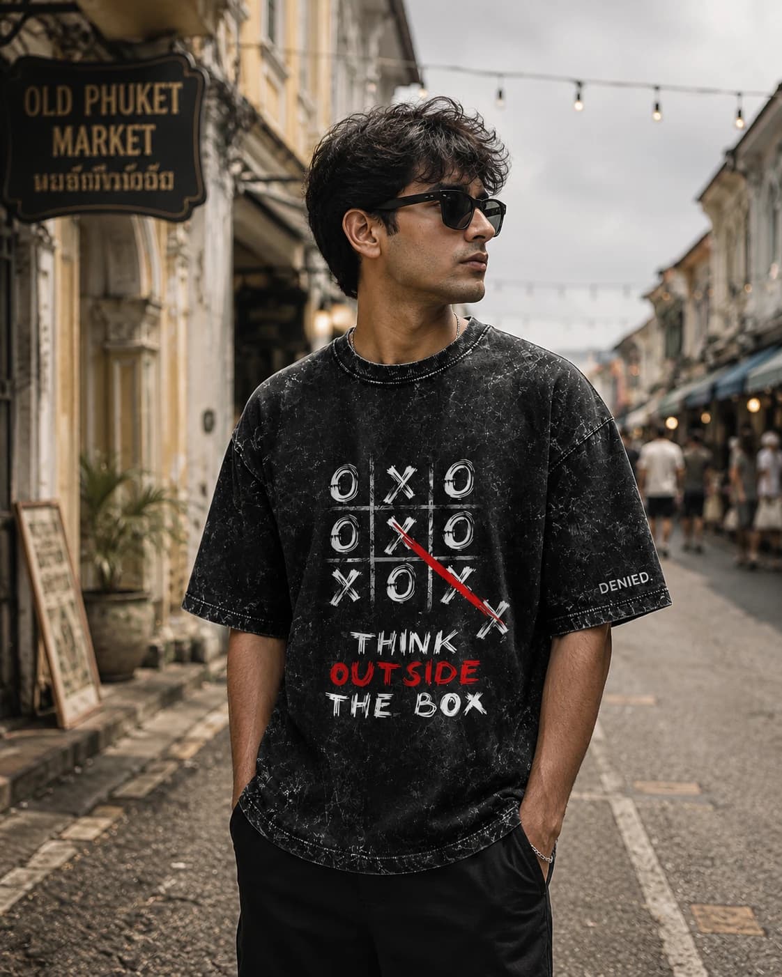 Think Outside the Box Acid Washed Tee thumbnail 2