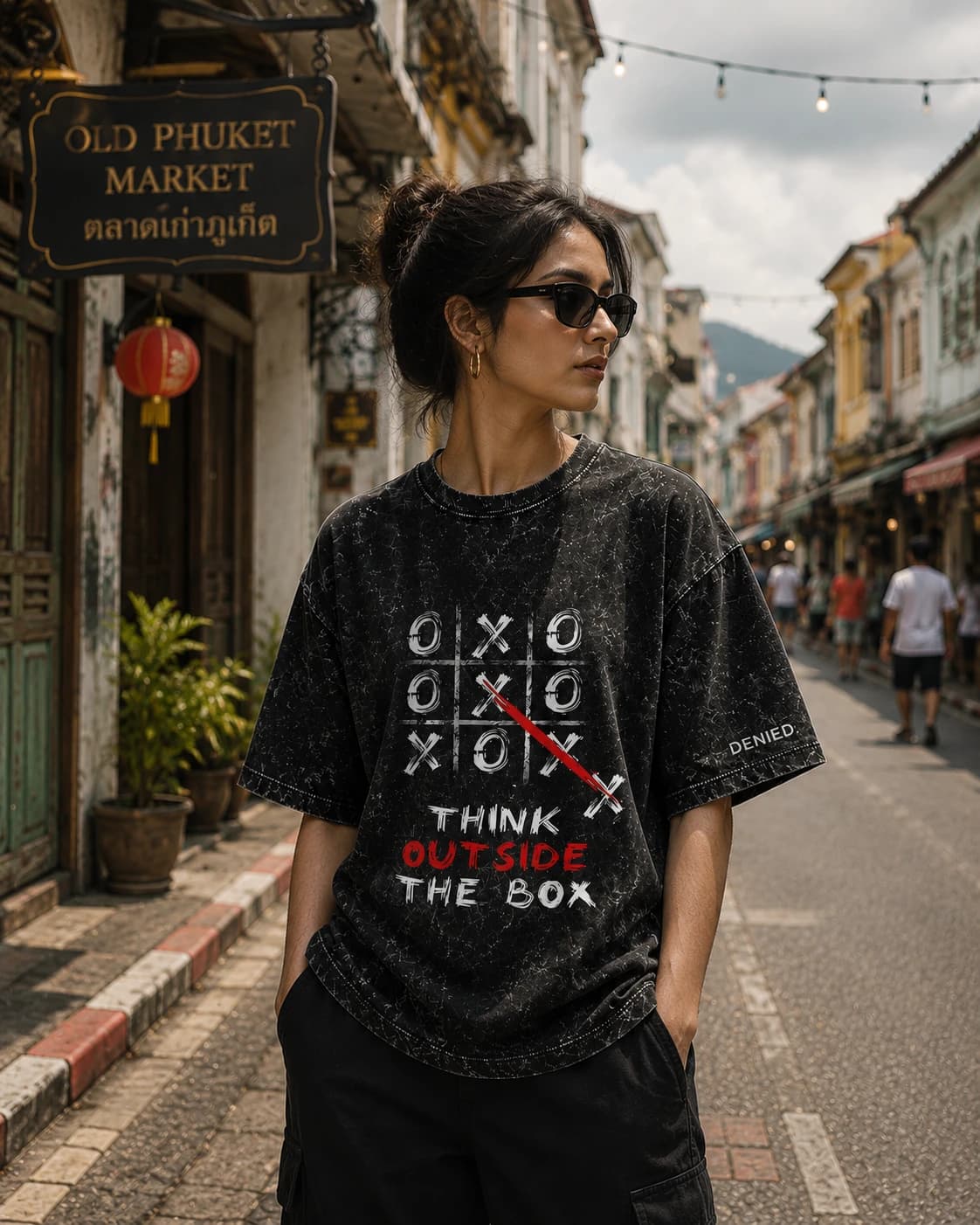 Think Outside the Box Acid Washed Tee thumbnail 3