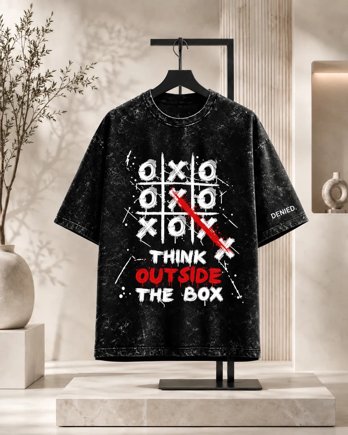 Think Outside the Box Acid Washed Tee - 1