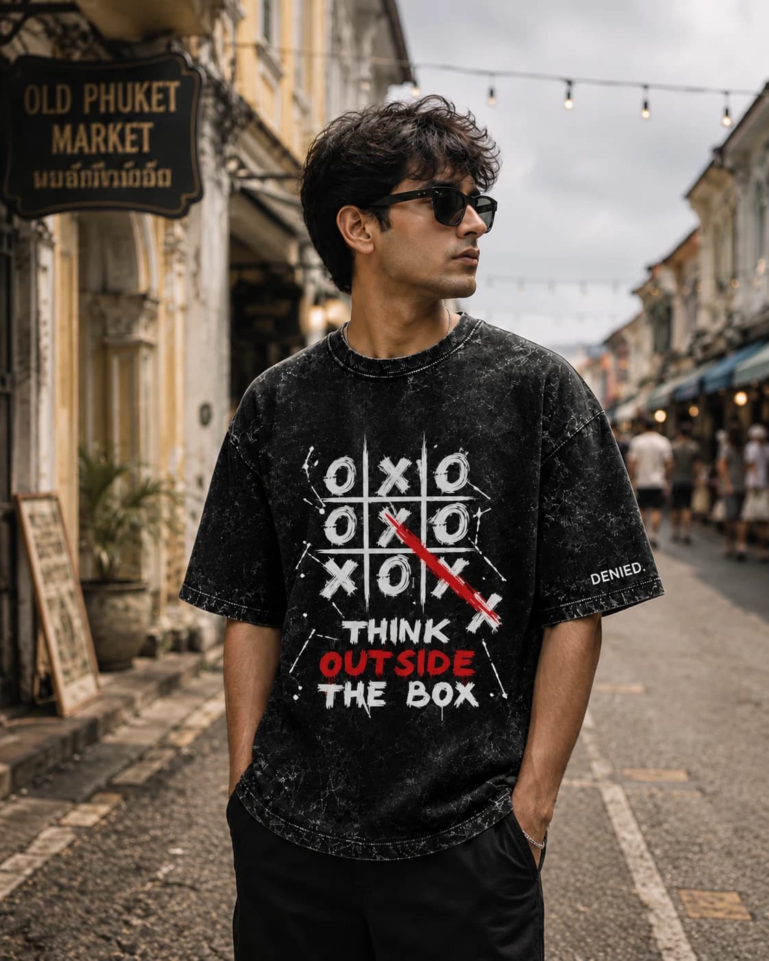 Think Outside the Box Acid Washed Tee thumbnail 2