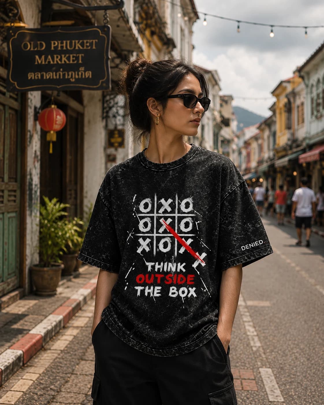 Think Outside the Box Acid Washed Tee thumbnail 3